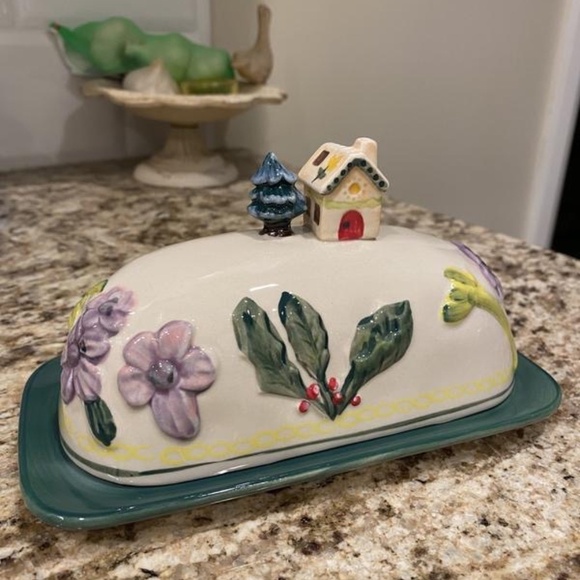 COPY - NWT Anthropologie Nathalie Lete Christmas Cottage Butter Dish - Picture 3 of 3